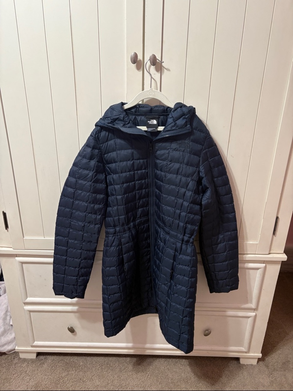The North Face Women's Navy Quilted Hooded Jacket
